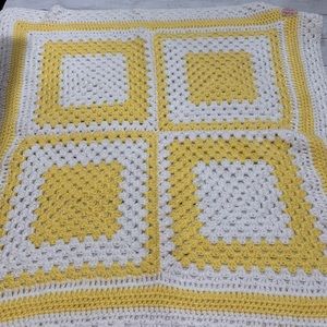 Handmade Yellow Lap Blanket 33x33